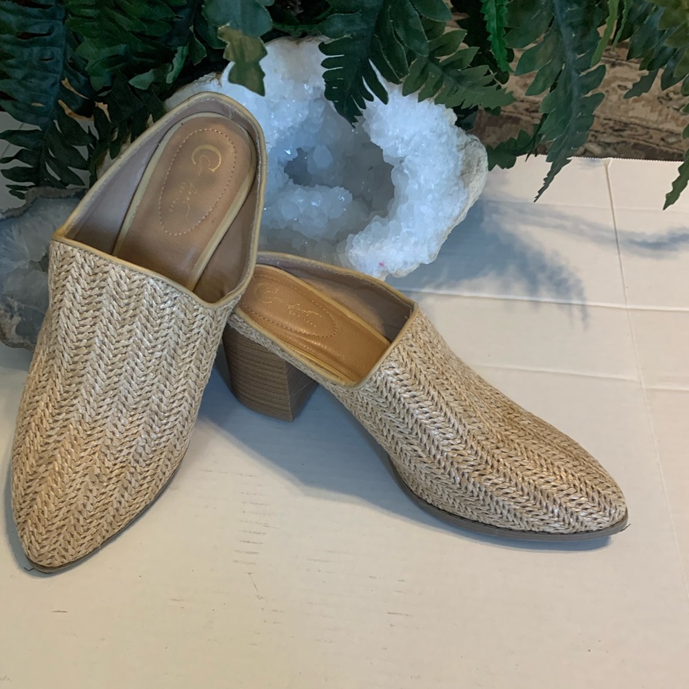Est 1948 slide on mule shoes with heel